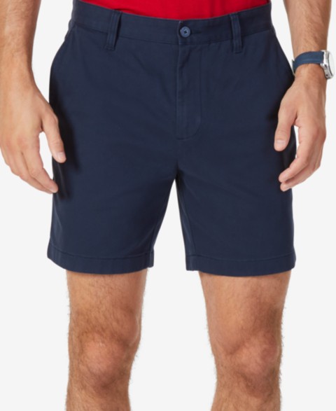 Мужские Nautica Men's Classic-Fit Stretch Flat-Front 6" Chino Deck Shorts