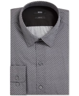 Robbie BOSS Men's Slim-Fit Cotton Poplin Button Down Shirt - Macy's