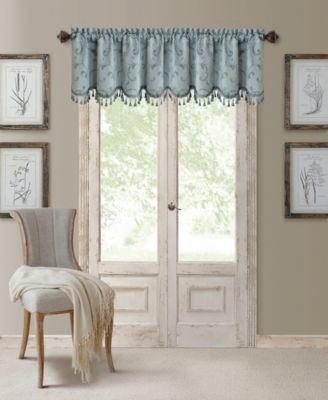 Elrene Home Fashions - Elrene Mia Jacquard 52" x 19" Scalloped Blackout Valance