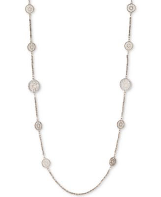 Marchesa - Gold-Tone Pav&eacute; Starburst Disc Strand Necklace