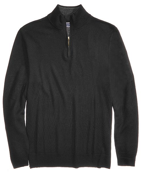 Club Room Men's Quarter-Zip Merino Performance Sweater, Created for ...