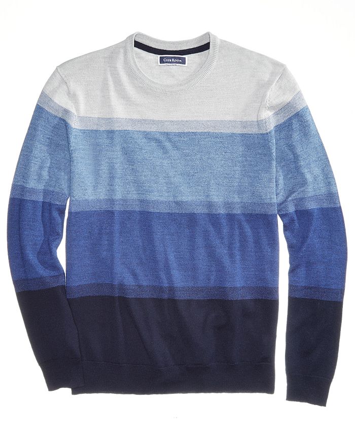 Club Room Men's Colorblocked Merino Performance Sweater, Created for ...