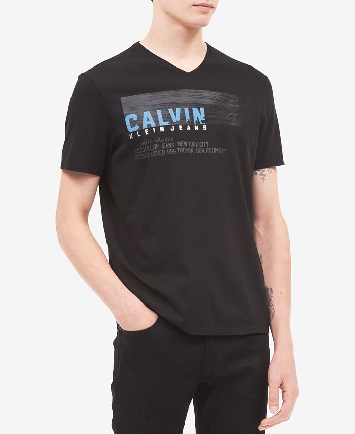 Calvin Klein Jeans Men's V-Neck Slim Fit T-Shirt - Macy's