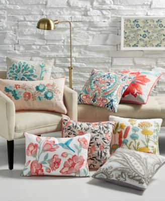 Lacourte LAST ACT! Botanical Garden Embroidered 20" Square Decorative Pillow, Created for Macy's