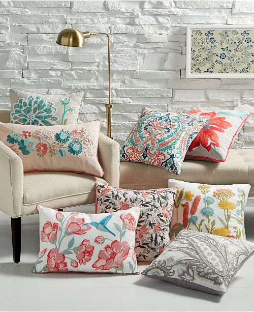 Lacourte Last Act Floral Embroidered Decorative Pillow Collection