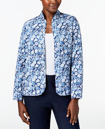Alfred Dunner Montego Bay Printed Reversible Quilted Jacket Macy s