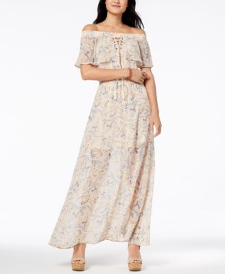 American Rag - Juniors' Off-The-Shoulder Peasant Dress