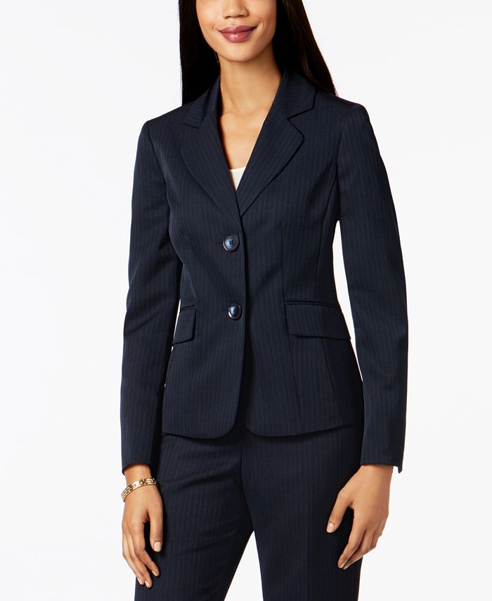 Le Suit Pinstriped Pantsuit & Reviews - Wear to Work - Women - Macy's