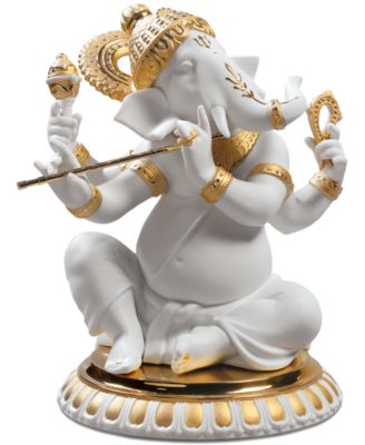 Lladró - Bansuri Ganesha Golden Re-Deco Figurine