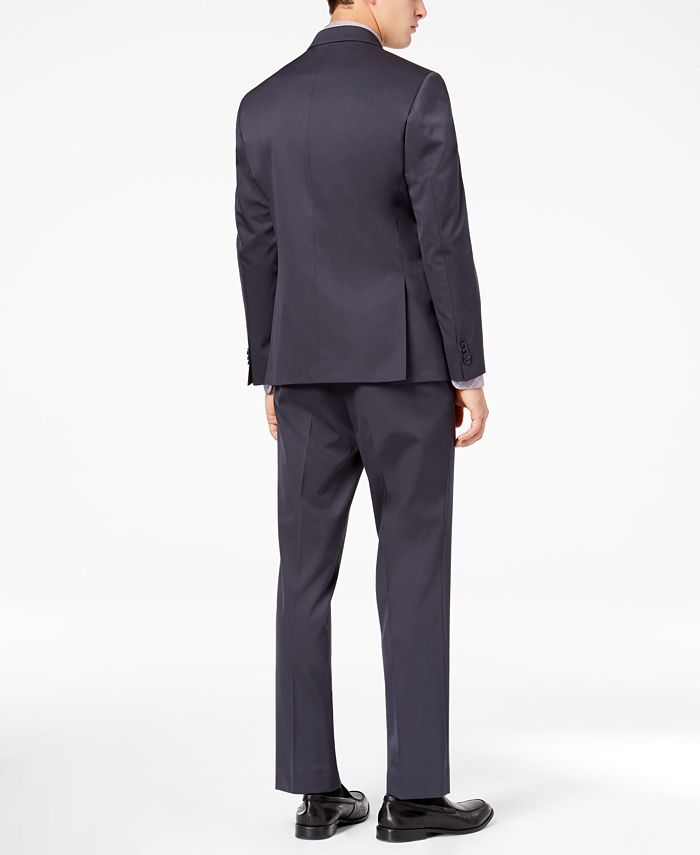 Cole Reaction Men's TechniCole Gunmetal Solid SlimFit Suit