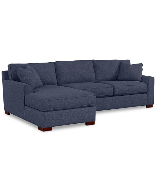 Furniture Closeout Carena 2 Pc Fabric Chaise Sectional Sofa