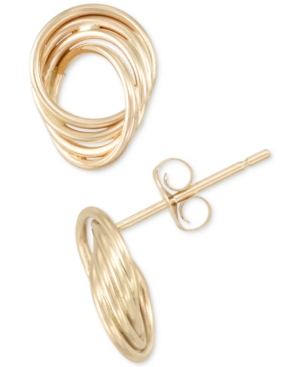 image of Polished Love Knot Stud Earrings in 10k Gold