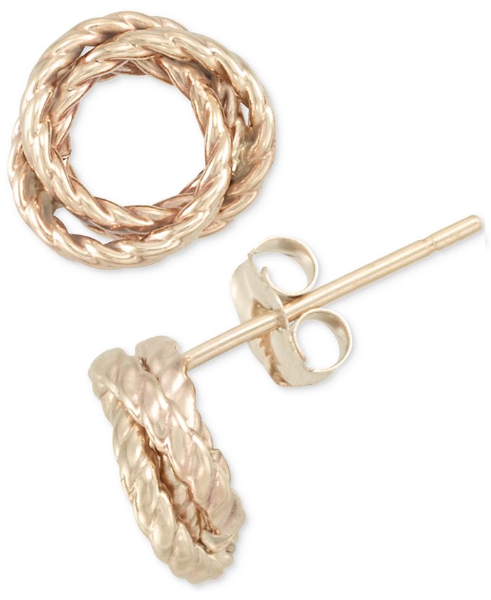 Macy's - Textured Love Knot Stud Earrings in 10k Gold