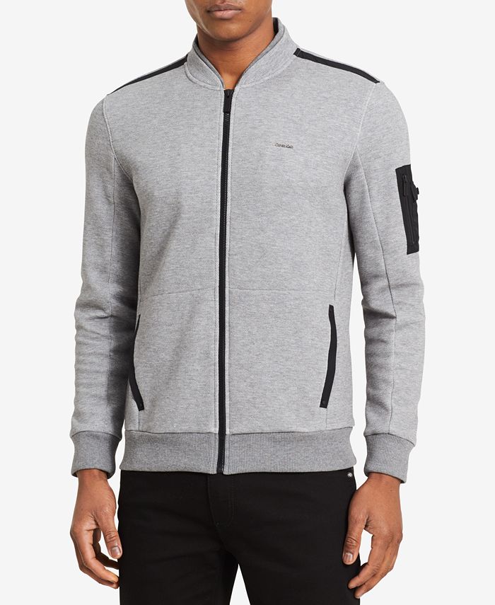 Calvin klein double zipper coat deals