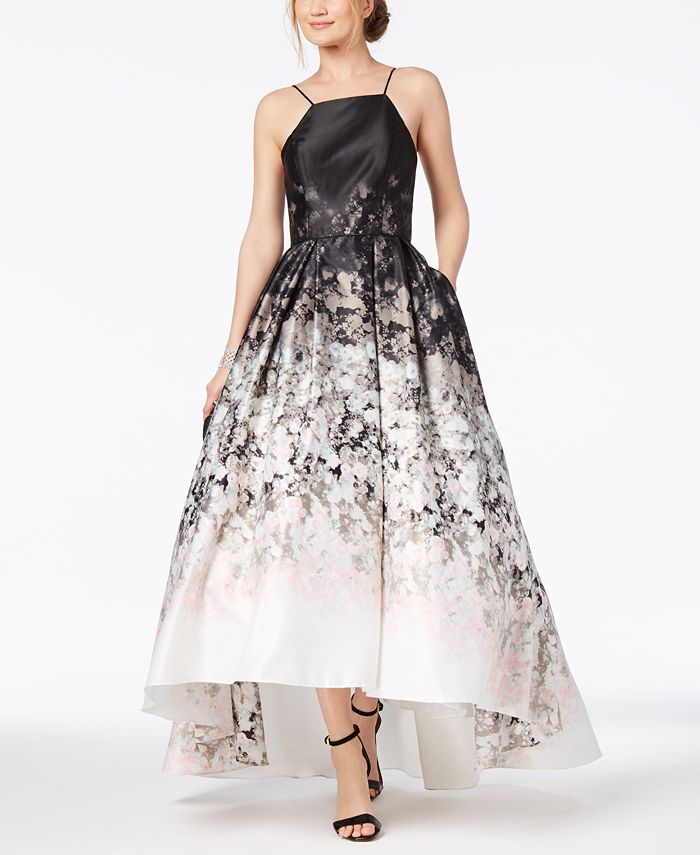 Betsy Adam Printed Ombr Halter Gown Macy s