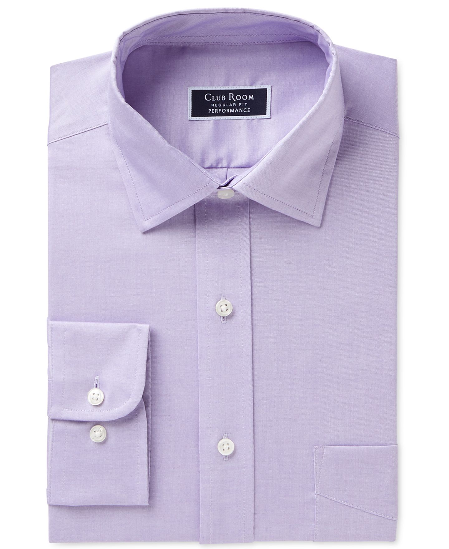 Мужская рубашка Club Room Regular Fit Pinpoint Dress Shirt, цвет: Лавандовый — фото 7