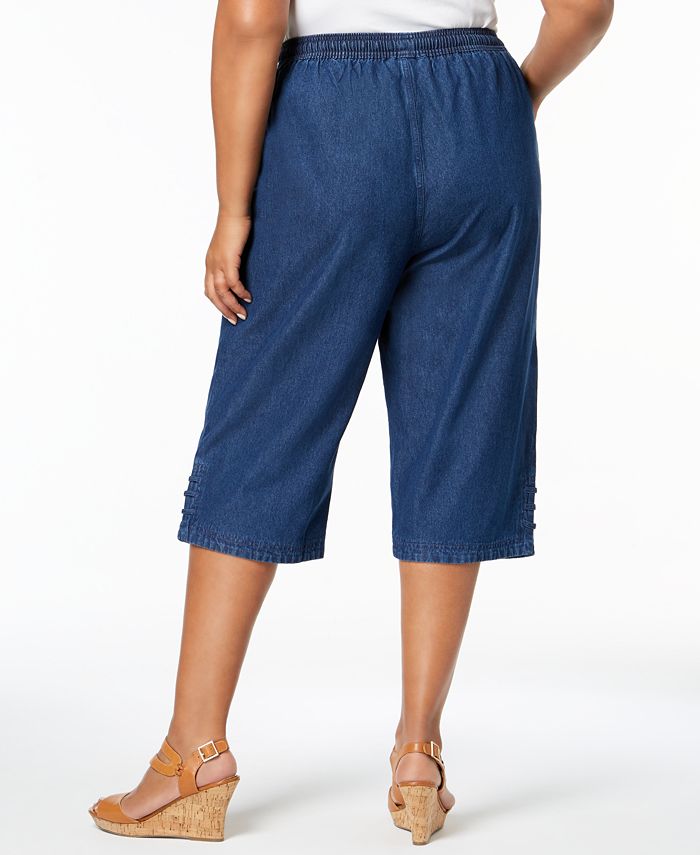 Karen Scott Plus Size Denim Capri Pants, Created for Macy's - Macy's