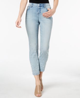 Style & Co - Petite Embellished Skinny Ankle Jeans
