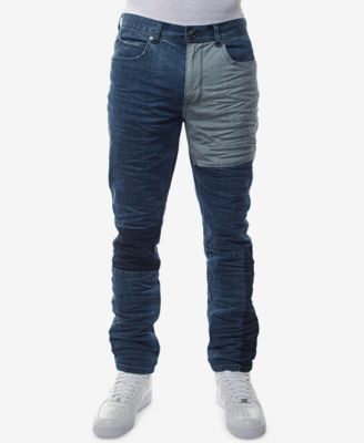 Sean John - Men's Slim-Straight Fit Stretch Patchwork Jeans