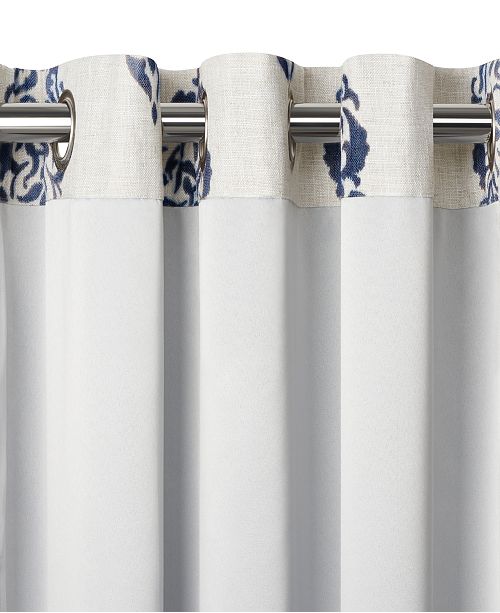 Elrene Navara Medallion Print Linen 52 X 84 Blackout Curtain