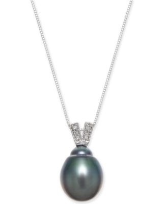 black cultured pearl necklace