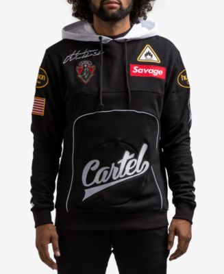 Hudson NYC Men's Cartel Embroidered Patch Race Hoodie - Macy's