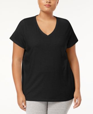 売れ筋商品|||ヒュー Tシャツ トップス レディース Women's Sleepwell Solid 3/4 V-Neck T-Shirt with Temperature Regulating Technology Med Grey Heather Hue Womens Plus size Sleepwell Solid S/S V-Neck T-Shirt with