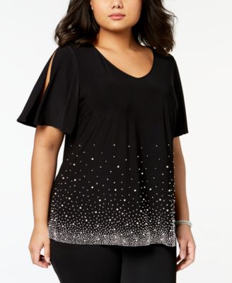 sparkly evening tops plus size