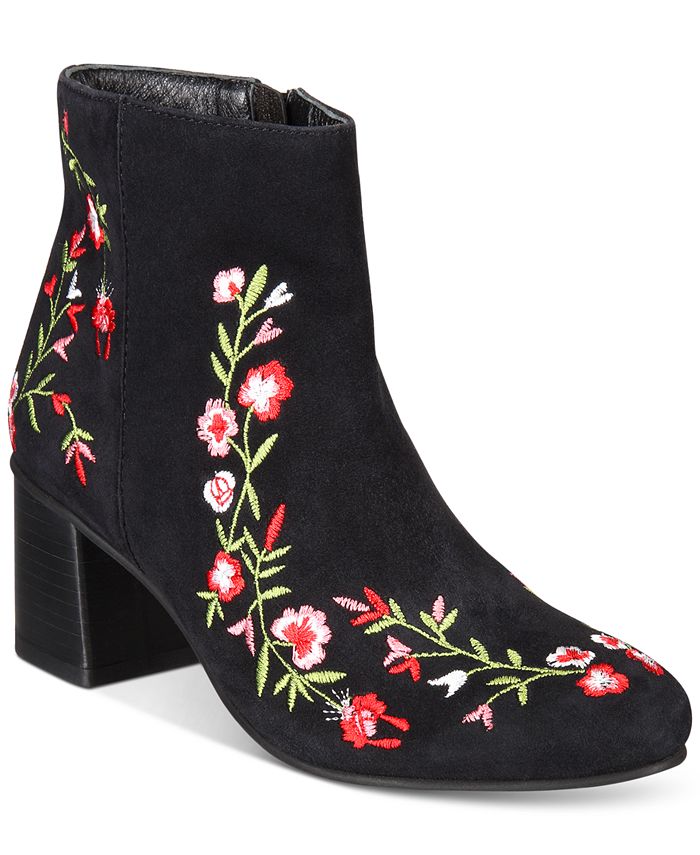 Callisto Veronaa Embroidered Block-Heel Booties - Macy's
