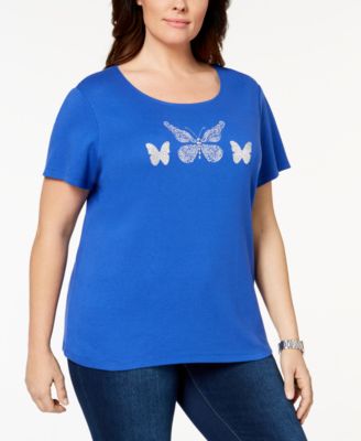 Karen Scott - Plus Size Cotton Embellished T-Shirt
