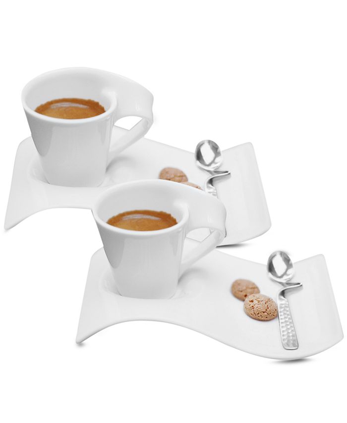 Vertellen Investeren Harde wind Villeroy & Boch New Wave Caffe Set of 2 Espresso Cups and Saucers & Reviews  - Dinnerware - Dining - Macy's
