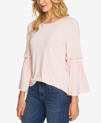 CeCe - Smocked Bell-Sleeve Peasant Top