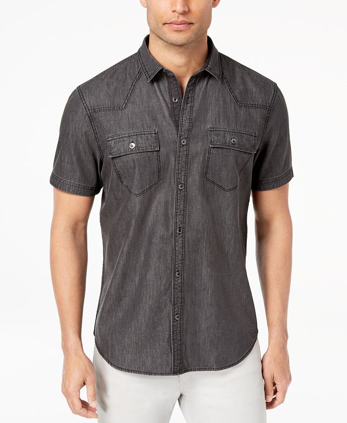 INC International Concepts I.N.C. Men's Gray Denim Shirt, Created for
