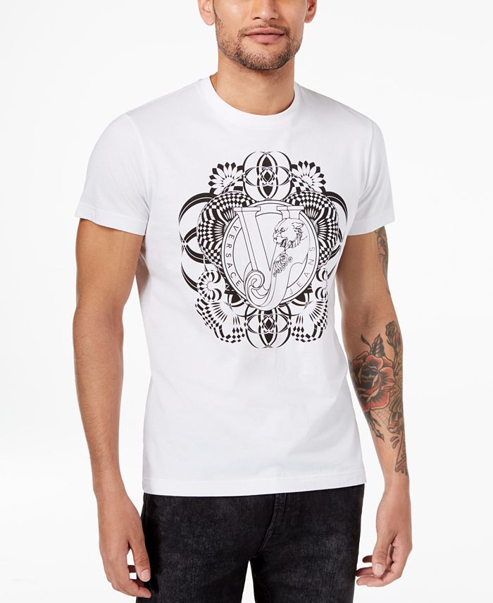 Versace Men's Optical Logo-Print T-Shirt & Reviews - T-Shirts - Men ...