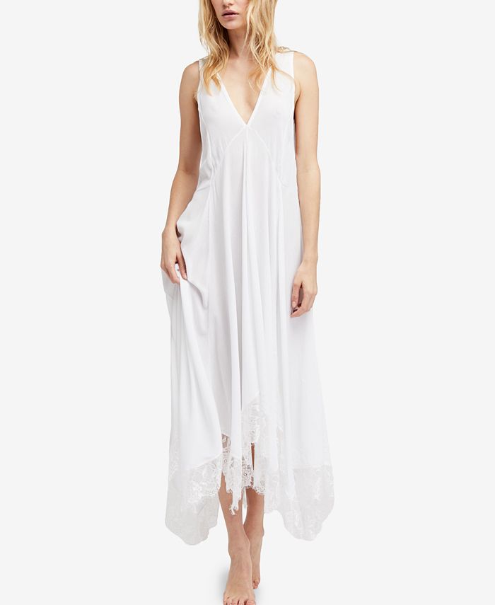 Free People Girl Like You Plunging Lace-Trim Slip Dress - Macy's
