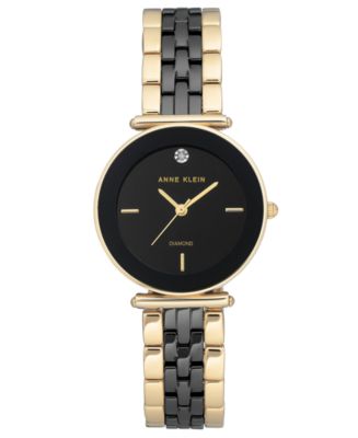 Anne klein black and gold watch hot sale