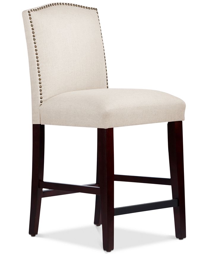Skyline Callon Linen Nail Button Counter Stool Macy's