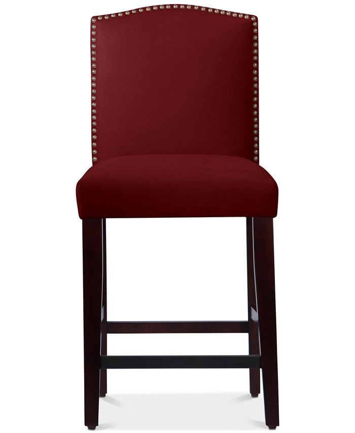 Skyline Callon Velvet Nail Button Counter Stool & Reviews Furniture