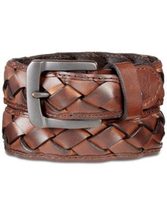 mens braided leather belt