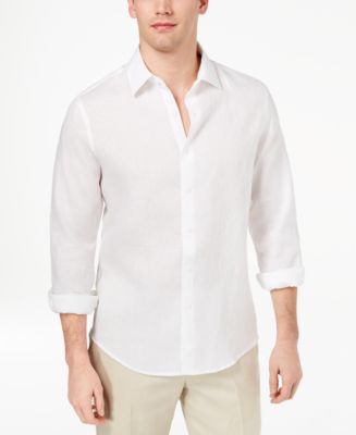 Tasso Elba Men's Linen Shirt, Created for Macy's & Reviews - Casual ...