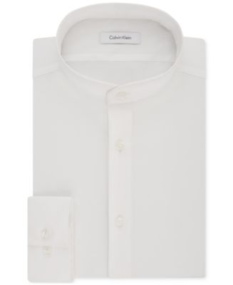 Calvin Klein Men s STEEL Slim Fit Non Iron Performance Stretch Mandarin Collar White Dress Shirt Macy s