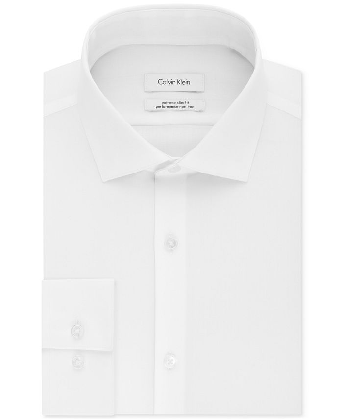Calvin Klein Men's STEEL Fit Non-Iron Performance Herringbone Dress Shirt & Reviews - Dress Shirts - Men - Macy's