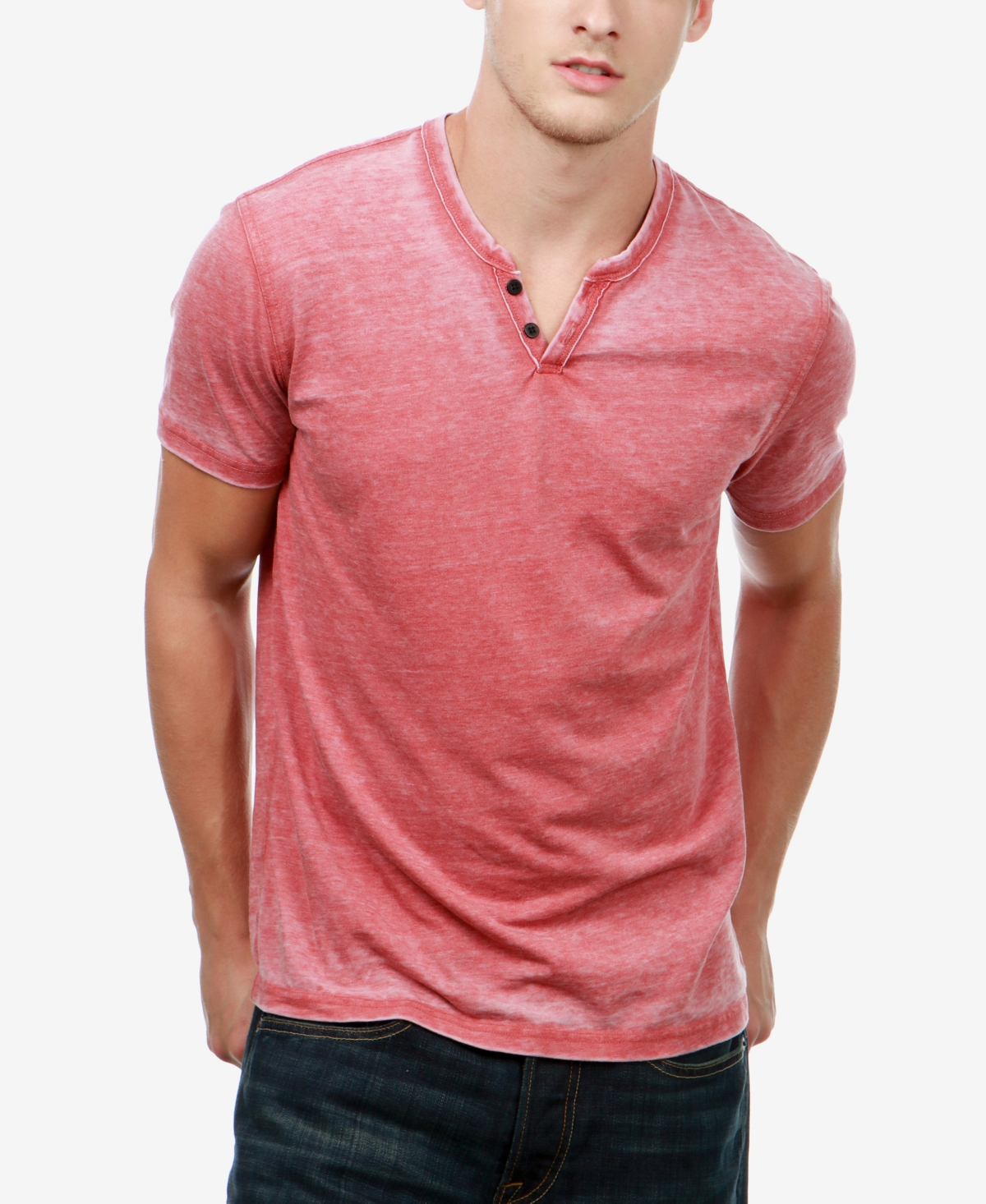 Lucky Brand Men's Venice Burnout Notch Short Sleeves T-shirt