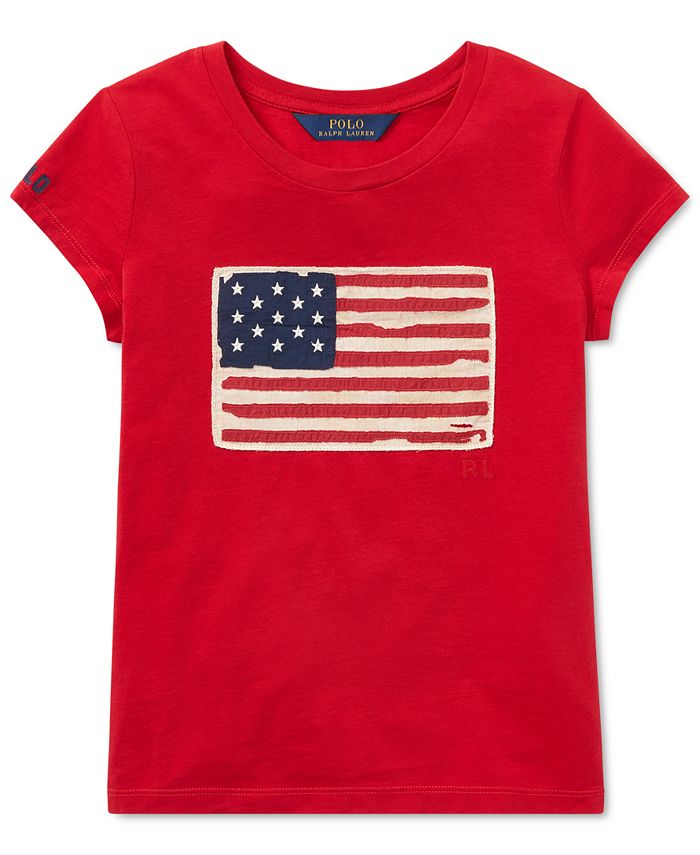 Polo Ralph Lauren Big Girls Flag Graphic T-Shirt - Macy's