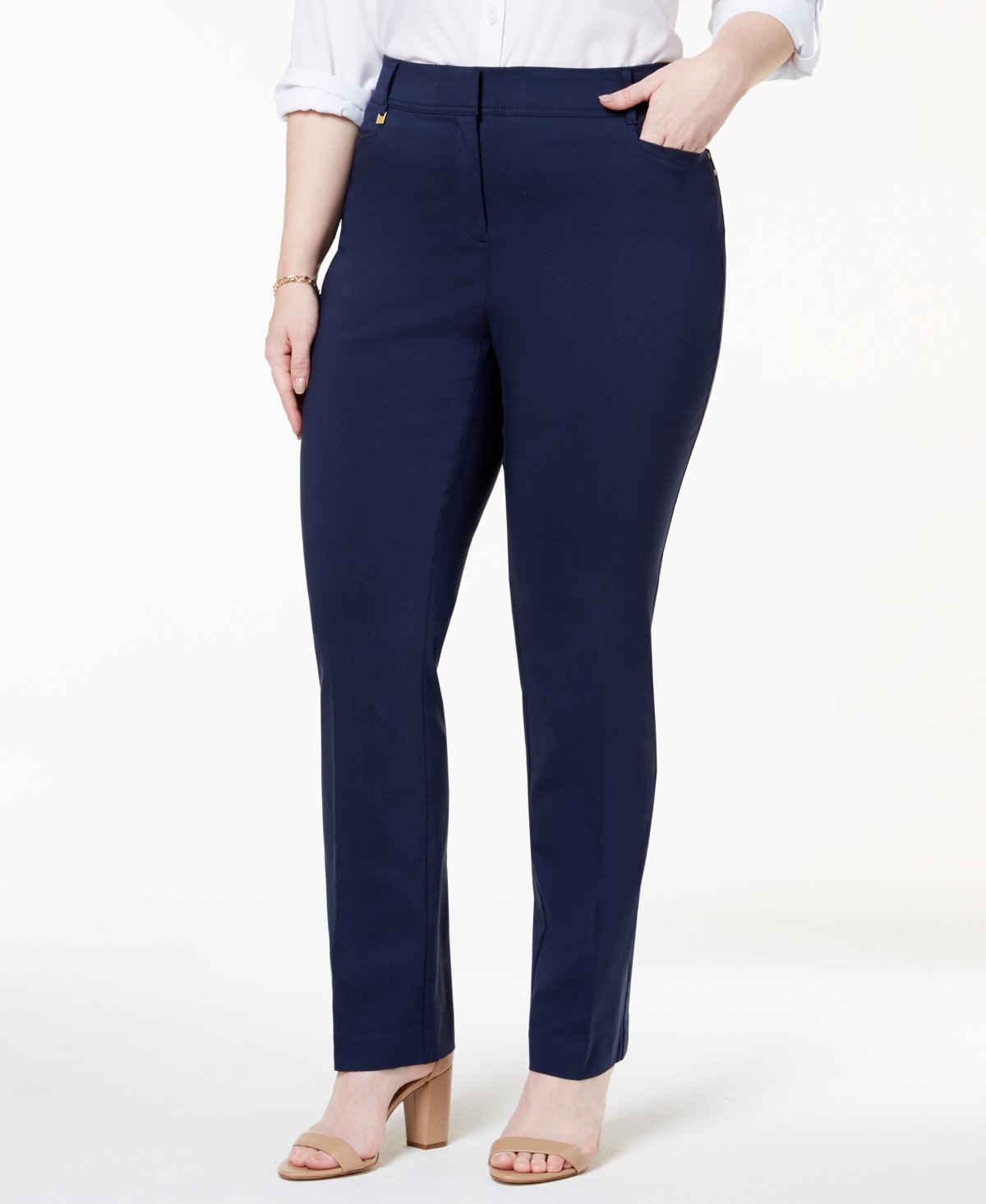Jm Collection Plus & Petite Plus Size Tummy Control Curvyfit Pants