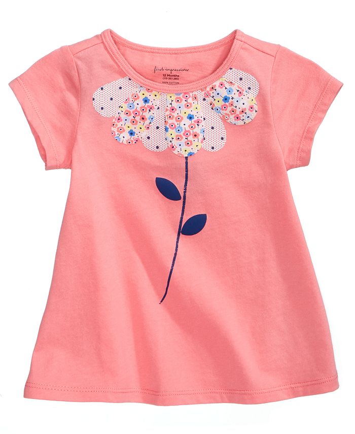 First Impressions Baby Girls Cotton Floral Print T Shirt Yellow Size 18mos main image 1