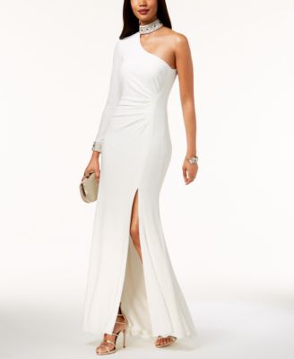 macy's xscape one shoulder dress