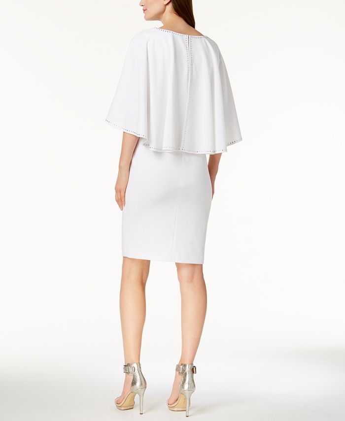 Calvin Klein Embellished Capelet Dress - Macy's
