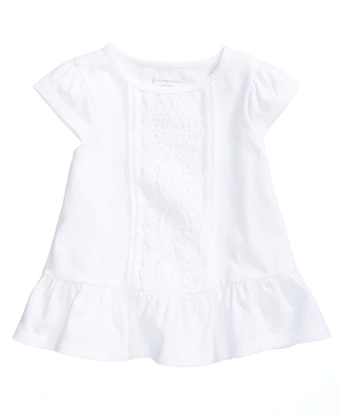 First Impressions Eyelet Cotton T-Shirt, Baby Girls, Created for Macy's ...