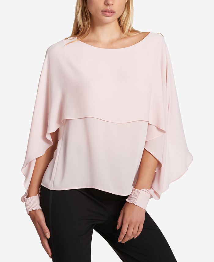 DKNY Ruffled Cape Top - Macy's